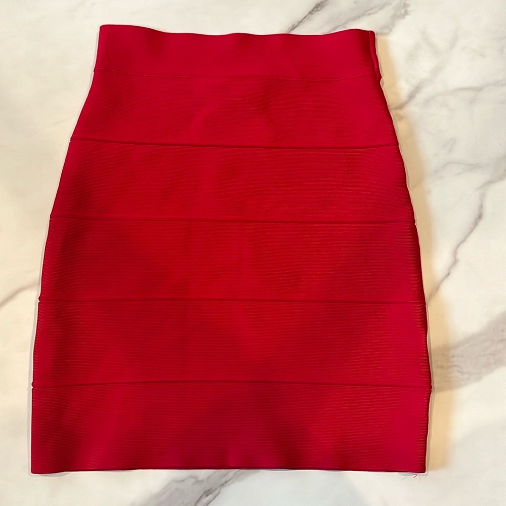 Red BCBG MAXAZRIA BodyCon Mini Skirt